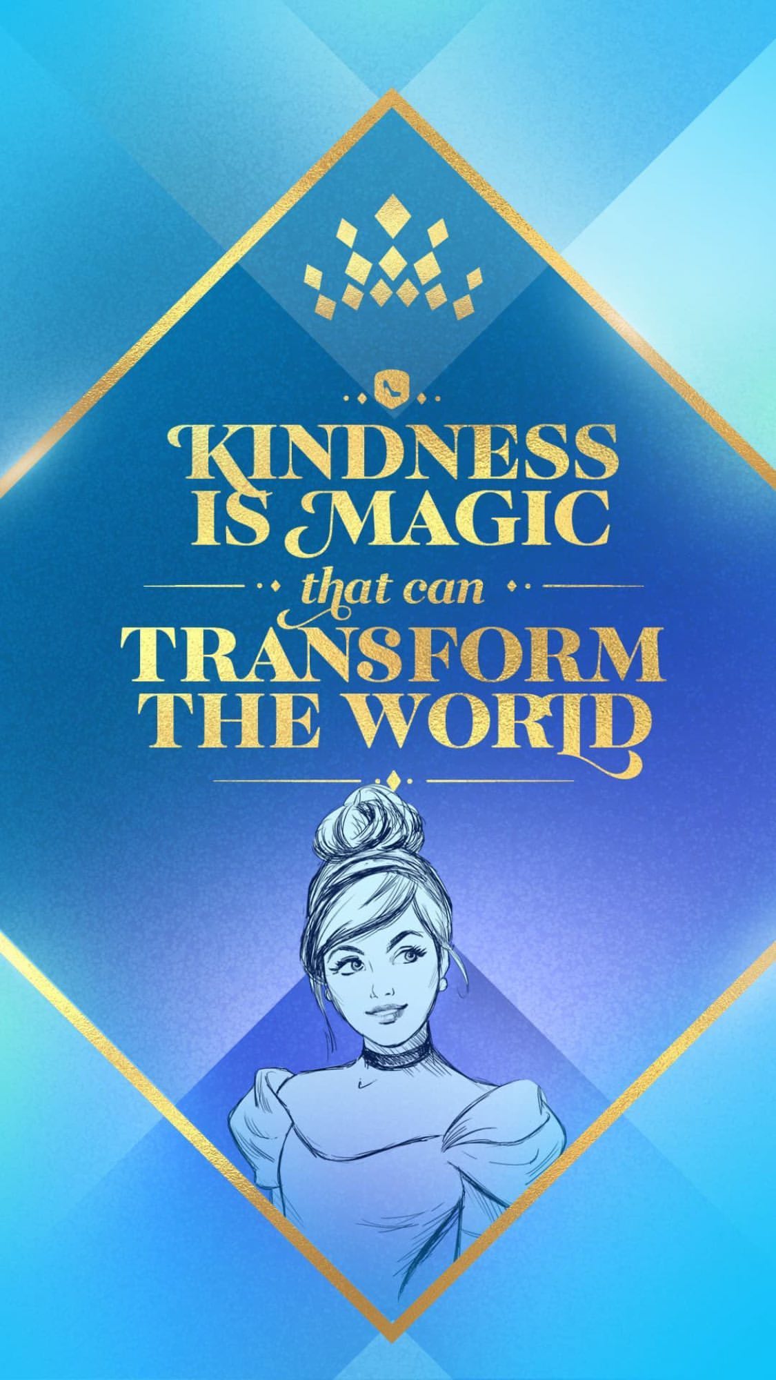 1125x2000 Disney Princesses and inspirational writings phone wallpaper