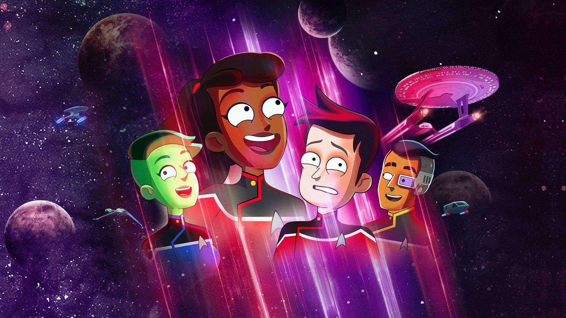 1920x1080 Download Sam Rutherford D'Vana Tendi Brad Boimler Beckett Mariner Star Trek TV Show Star Trek: Lower Decks HD Wallpaperx1080