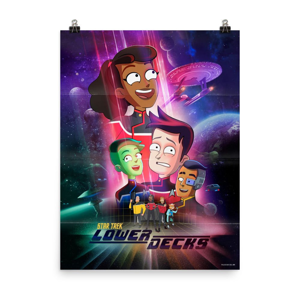 1000x1000 Star Trek: Lower Decks Crew Key Art Premium Satin Poster
