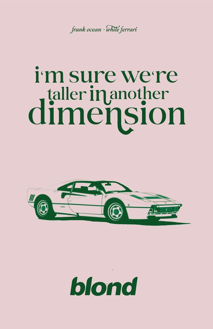 736x1137 Frank Ocean Ferrari Poster