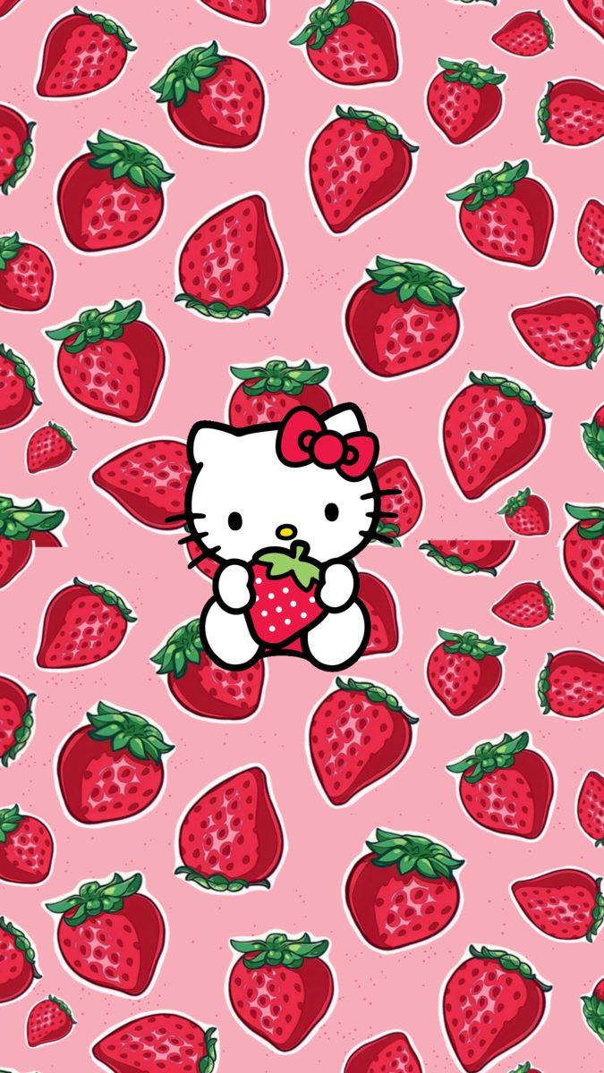 675x1200 Strawberry hello kitty wallpaper