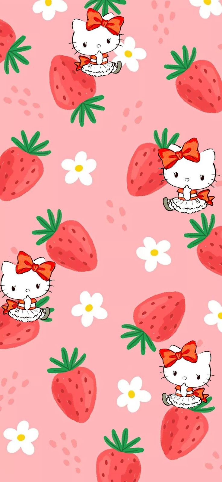 736x1594 Hello Kitty Strawberry Wallpaper
