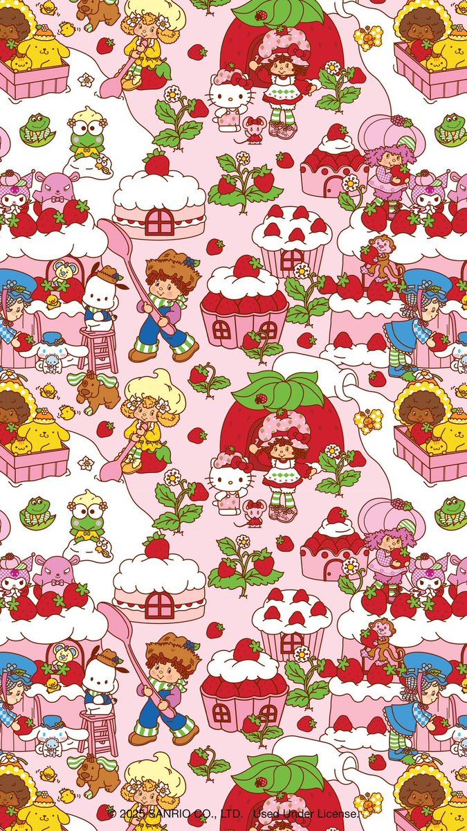 675x1200 sanrio x strawberry shortcake wallpaper