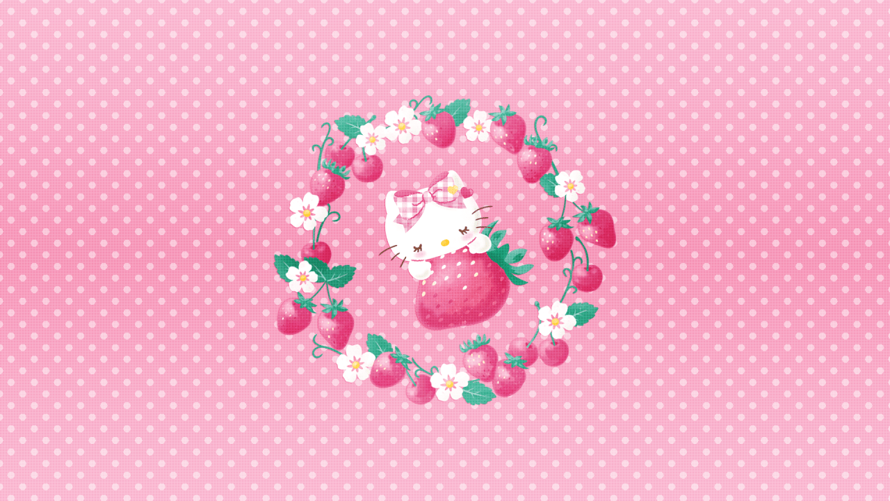 1280x720 Hello Kitty Strawberry Wallpaper