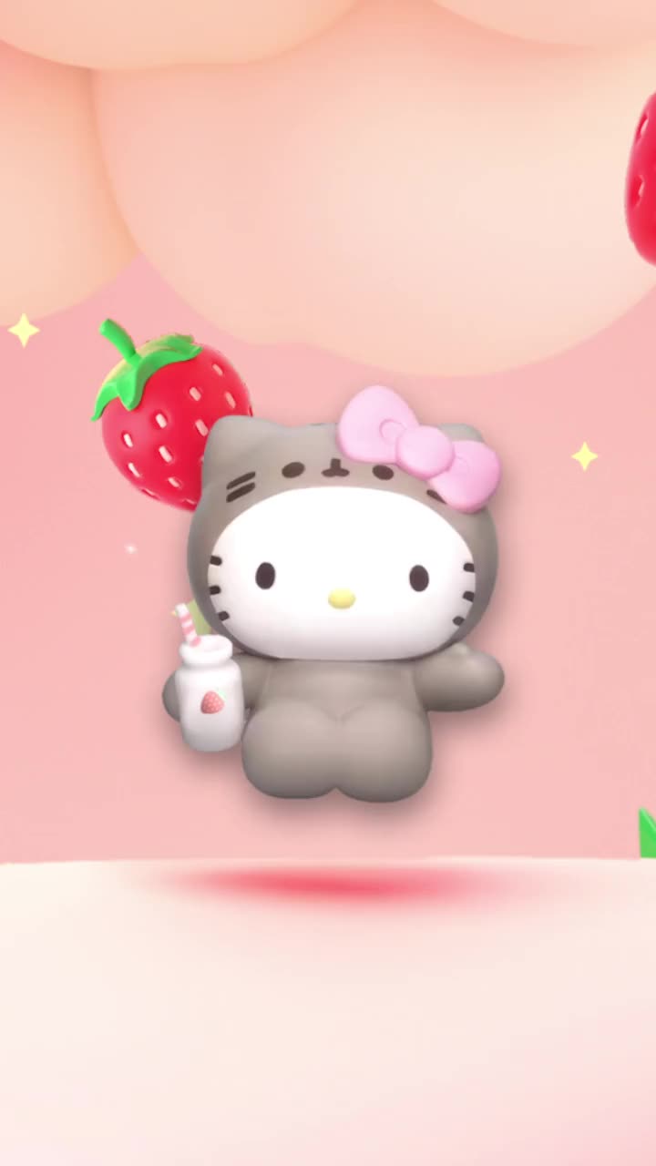720x1280 Hello Kitty With Strawberry Cocktail Mobile Live Wallpaper