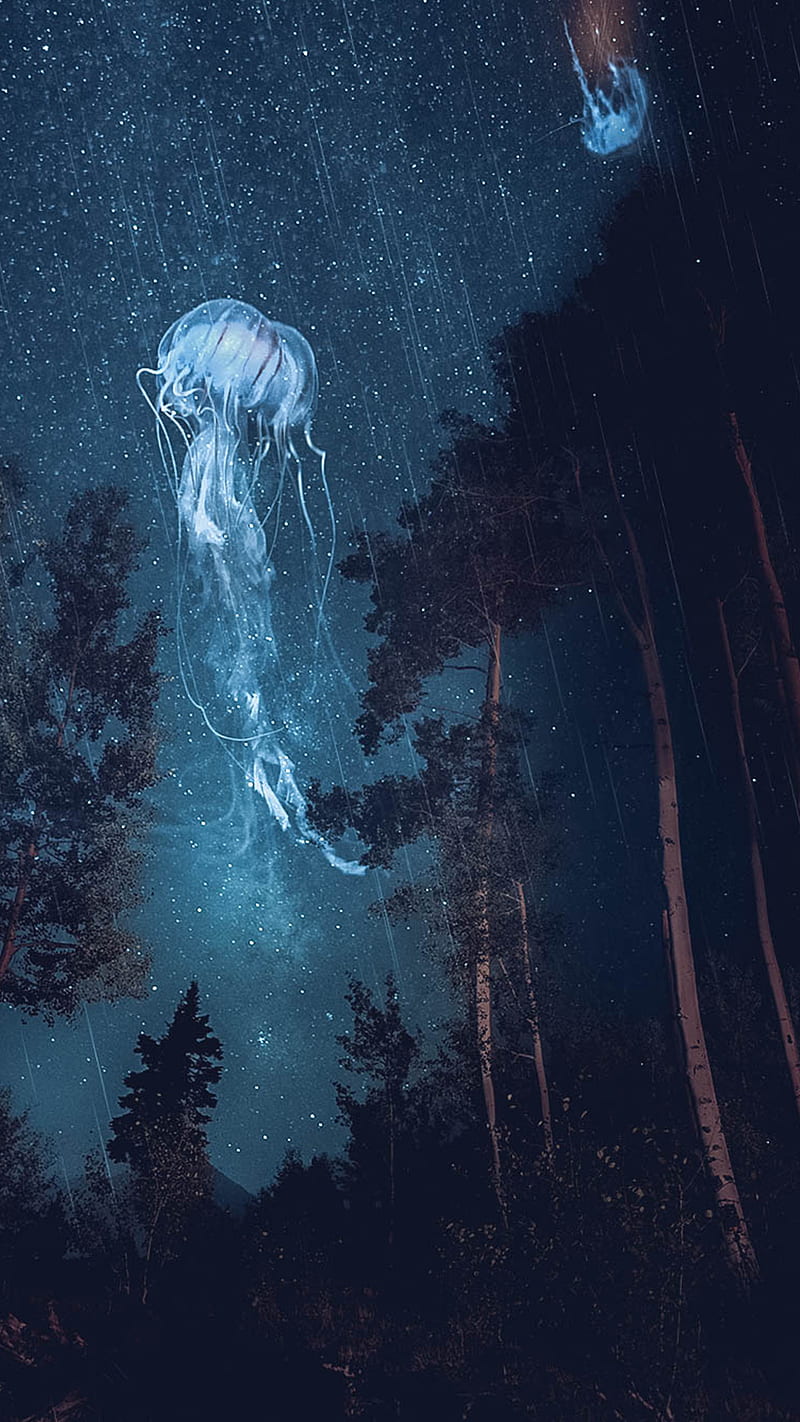 800x1422 HD jellyfish in space wallpaper