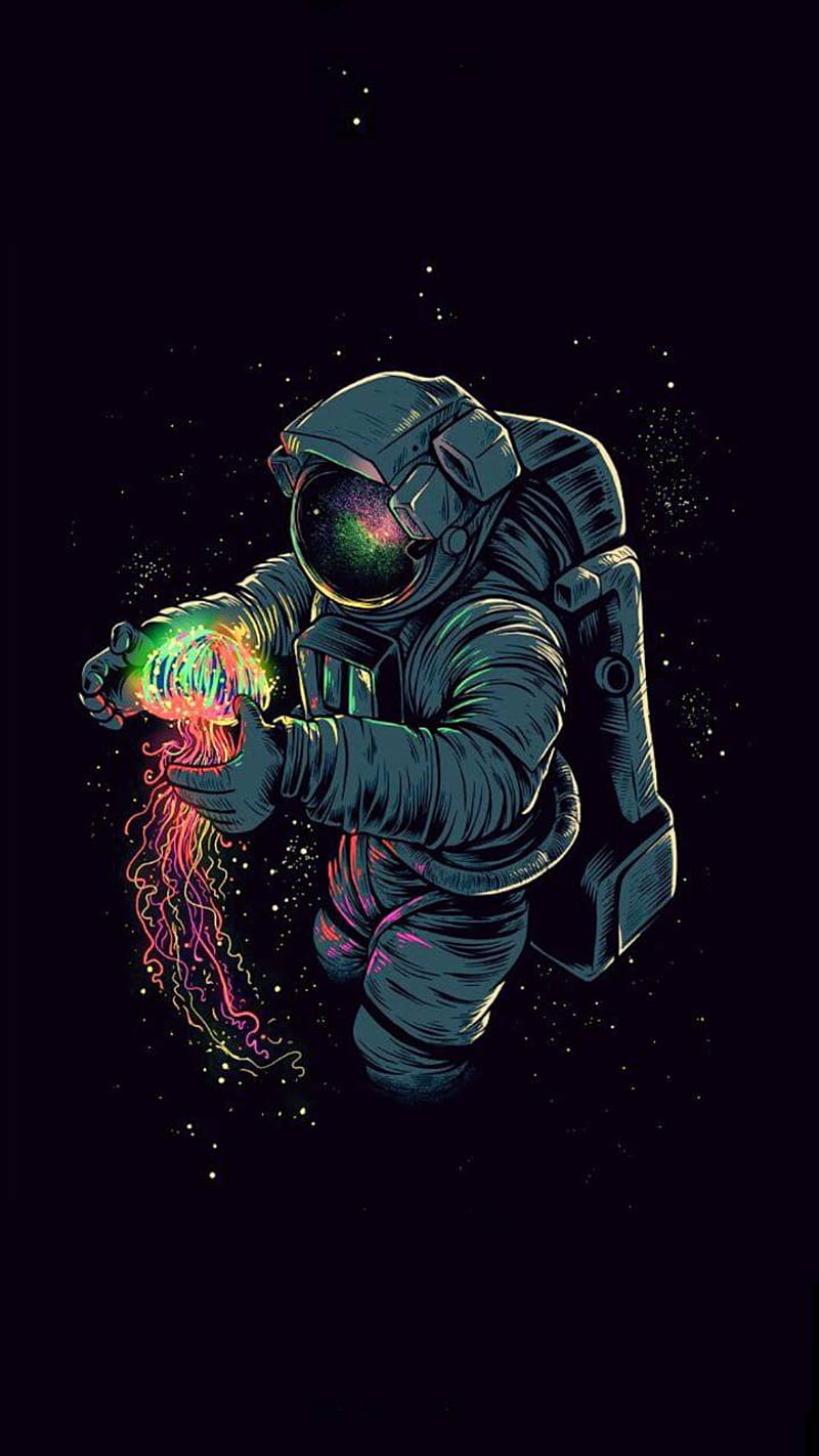 800x1422 Space, space man, jellyfish, HD phone wallpaper