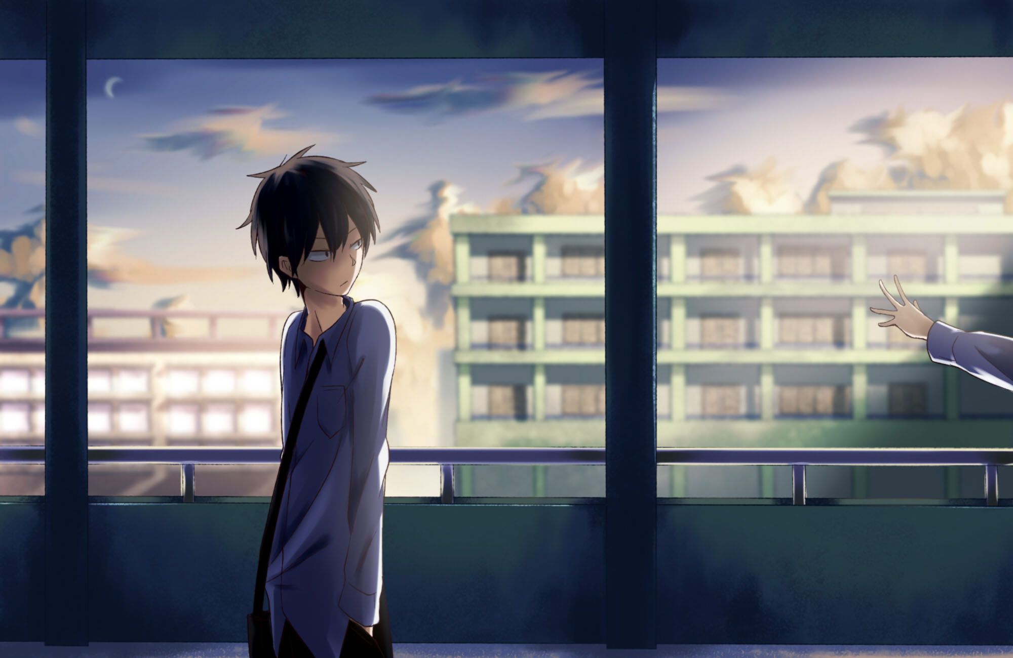 2000x1300 College Anime Boy Wallpaper