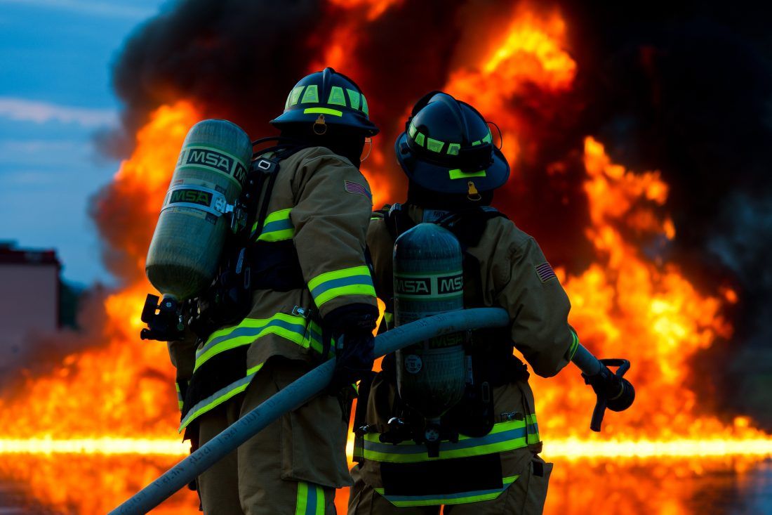 1100x733 Firefighters Royalty Free