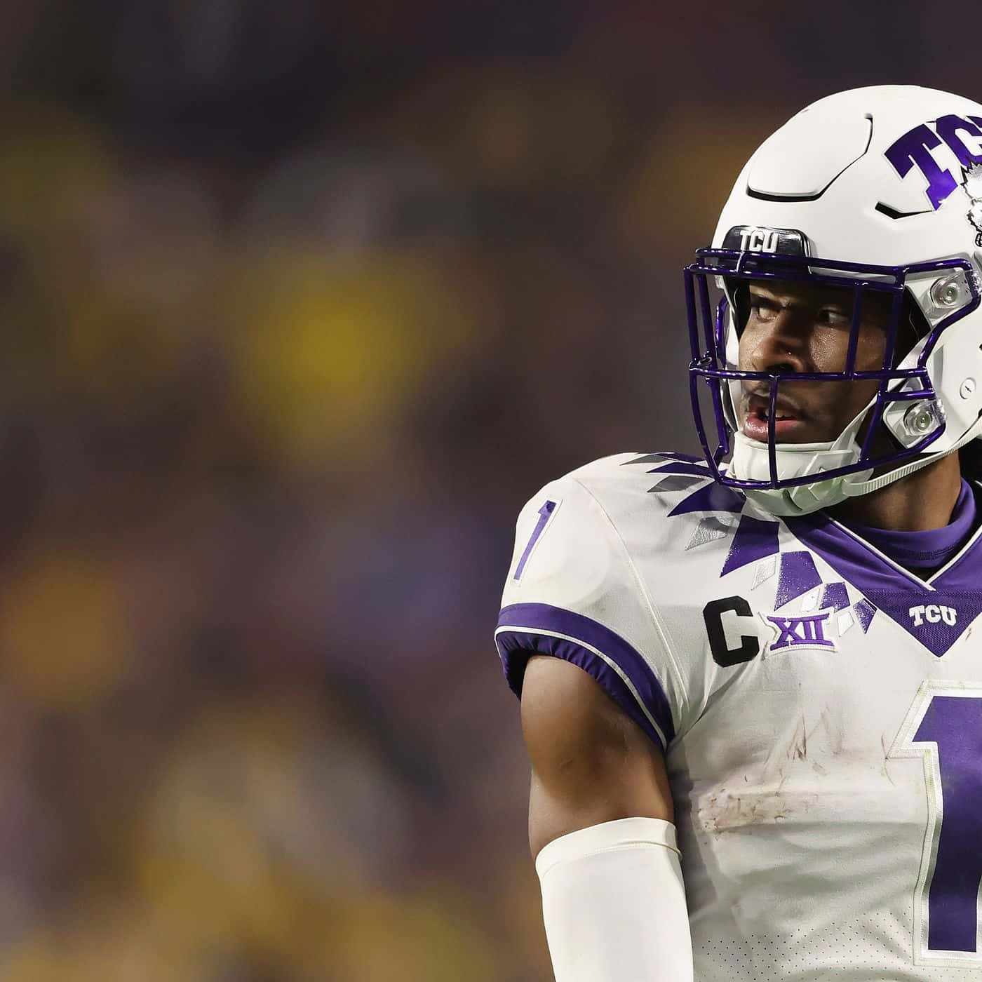 1400x1400 Download T C U Football Player Quentin Johnston Wallpaper