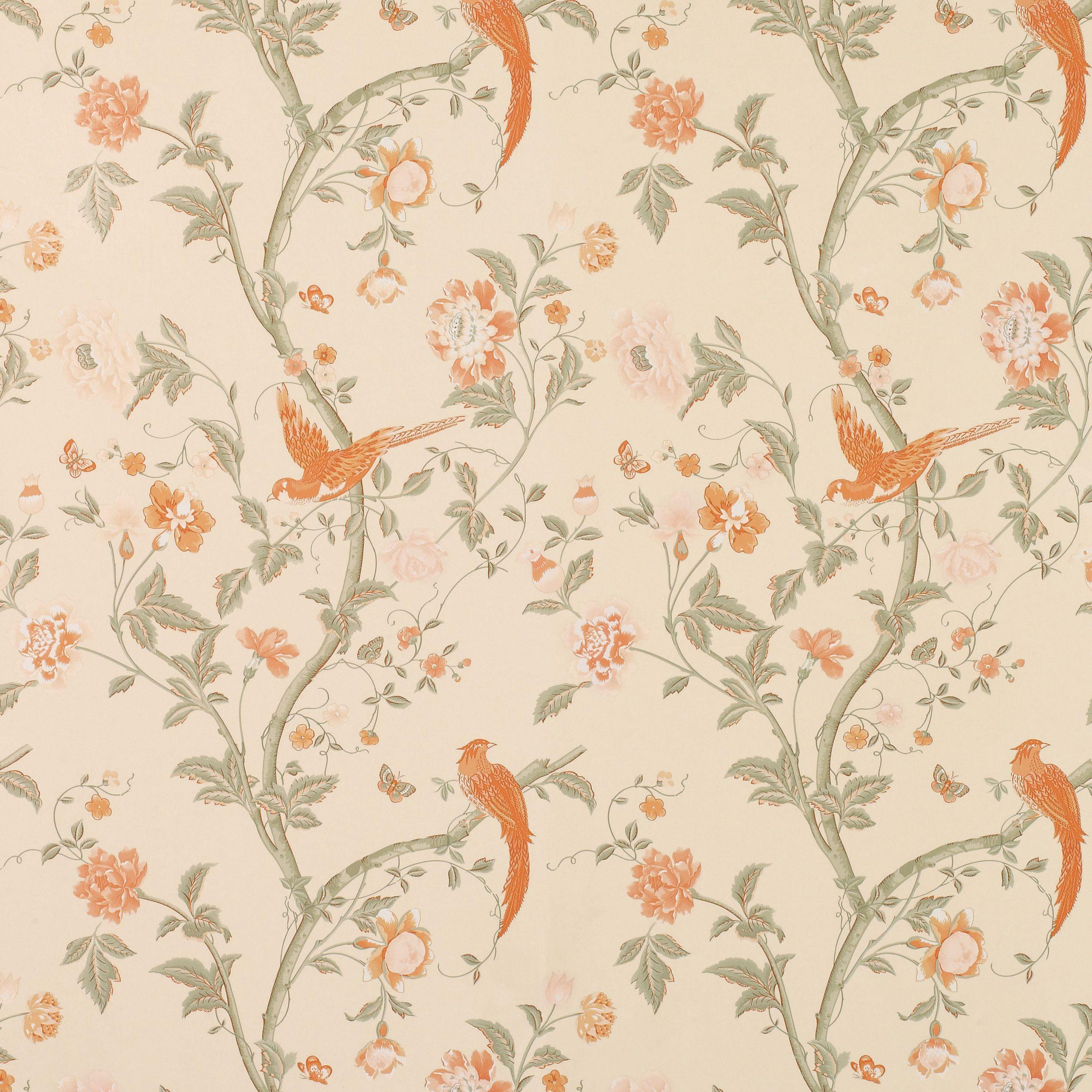 2500x2500 Laura Ashley Summer Palace Terracotta wallpaper. Floral wallpaper, Floral prints art, Wallpaper