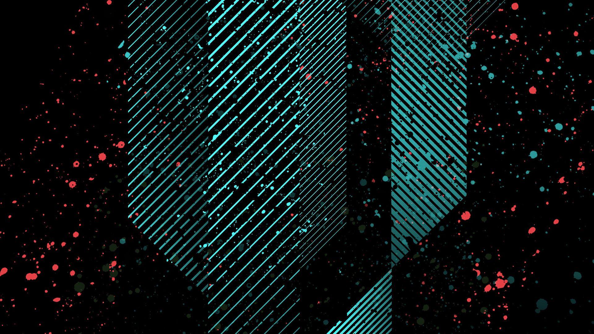1920x1080 Dark Art Minimal Pattern Blue Wallpaper