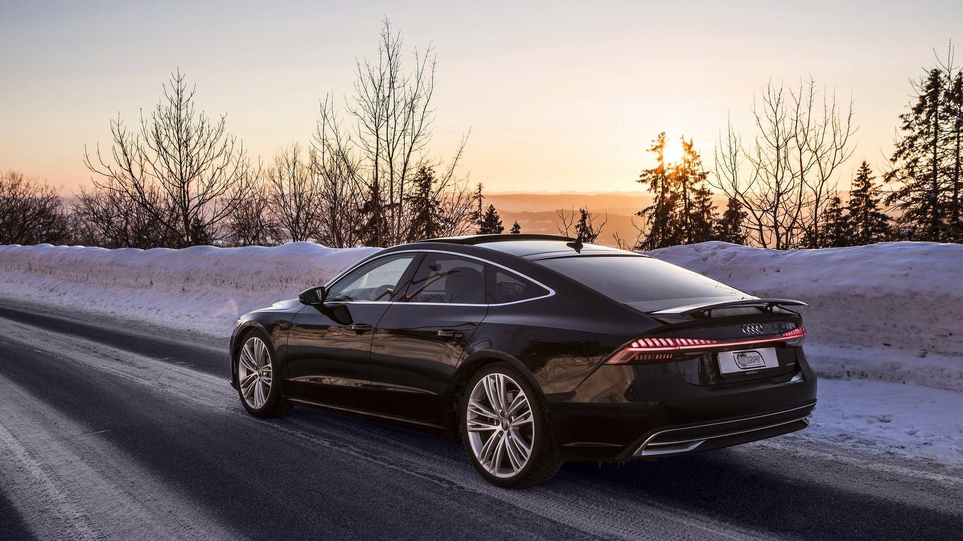 Audi a7 тонированная зима