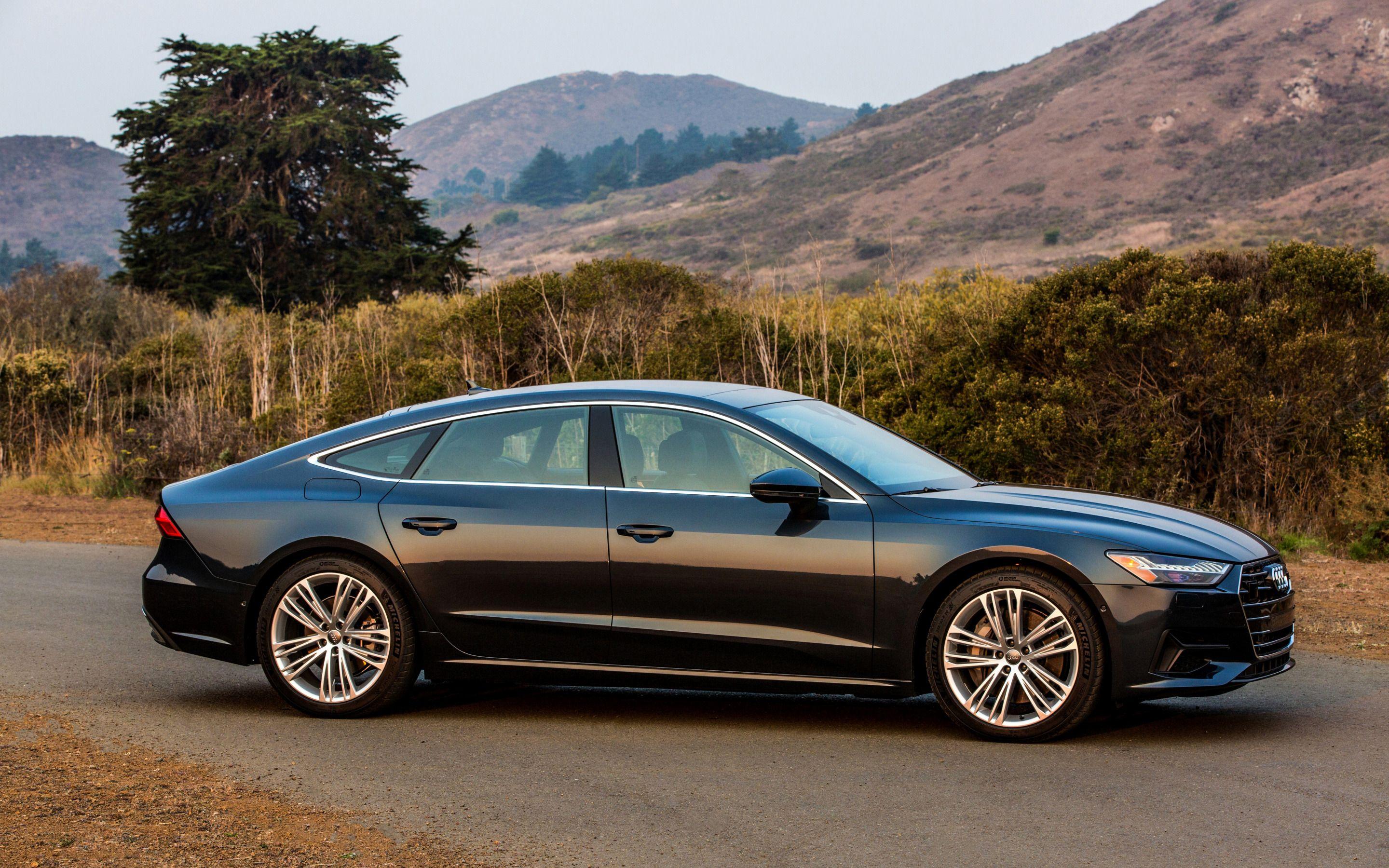 2880x1800 Download wallpaper Audi A7 Sportback, black coupe, side view, exterior, new black A7 Sportback, German cars, Audi for desktop with resolution 2880x1800. High Quality HD picture wallpaper