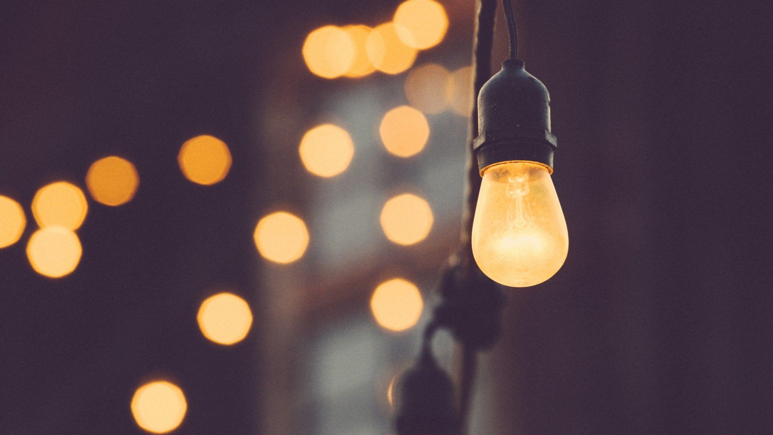 2560x1440 Download 2560x1440 Lights, Lamp, Old School, Blur Wallpaper for iMac 27 inch