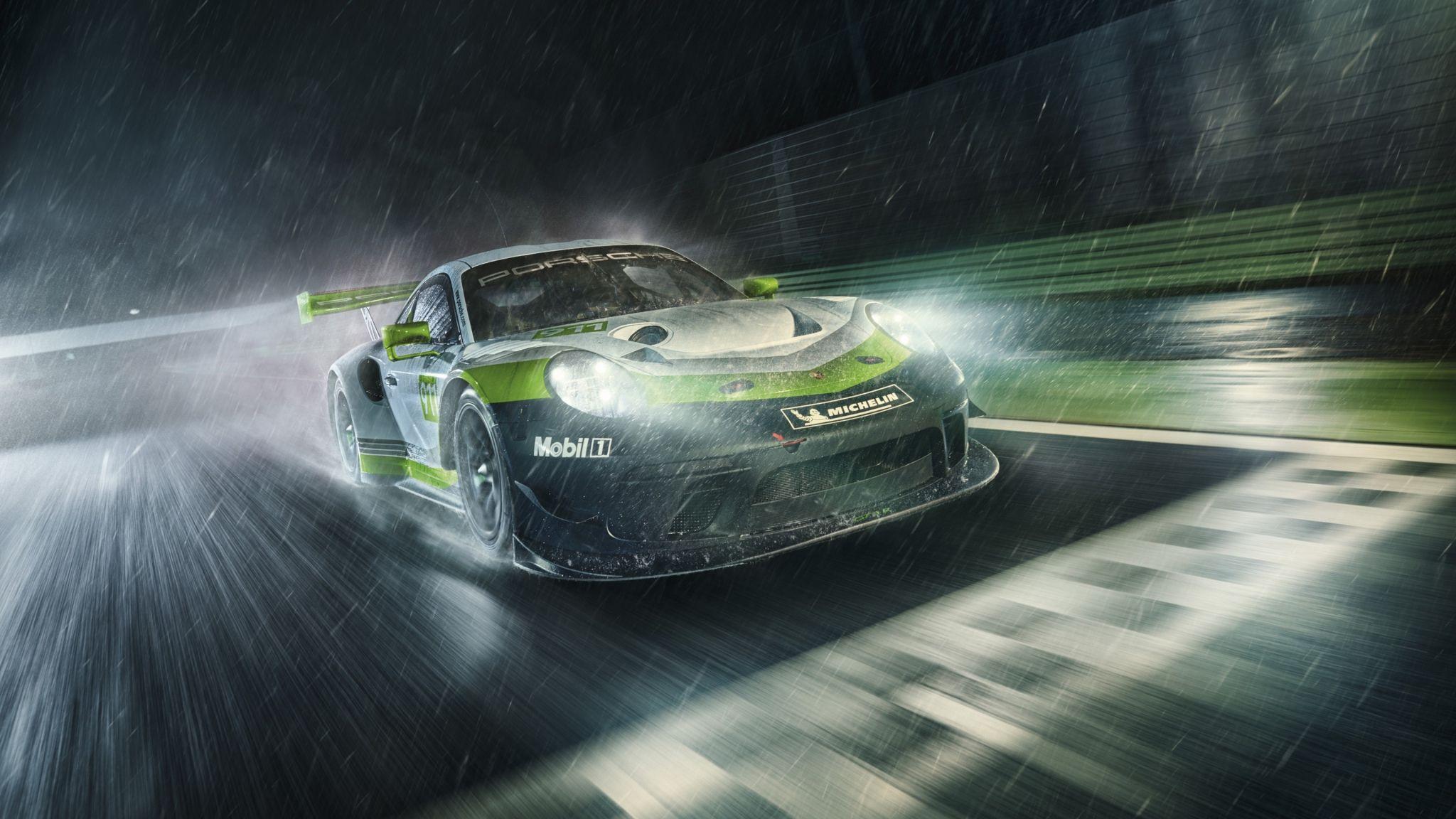 2048x1152 Download Porsche 911 GT3 R, 2018 Cars, 4K Ultra Wide monitor display wallpaper 2048x1152