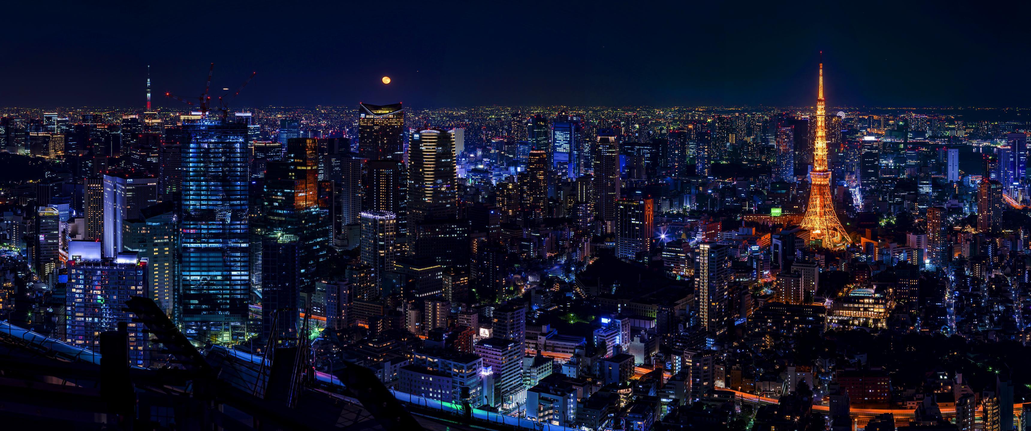 3440x1440 8k City Wallpaper
