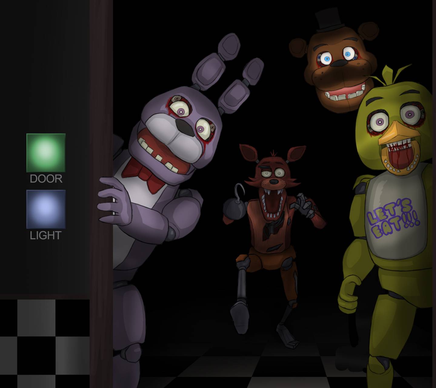 1439x1280 fnaf anime wallpaper