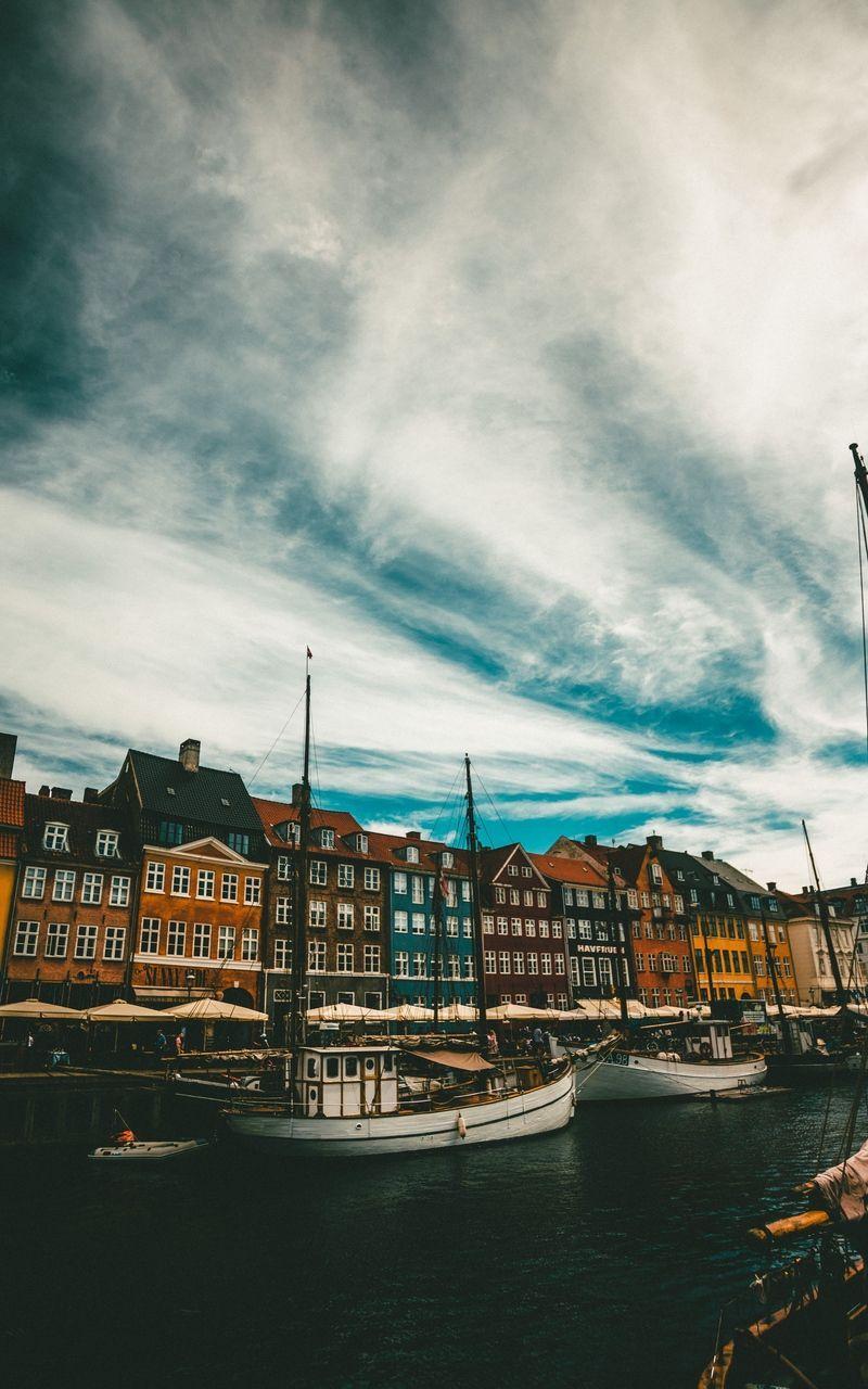 800x1280 Wallpaper copenhagen sea denmark buildings boats. Boat wallpaper, Building, Denmark