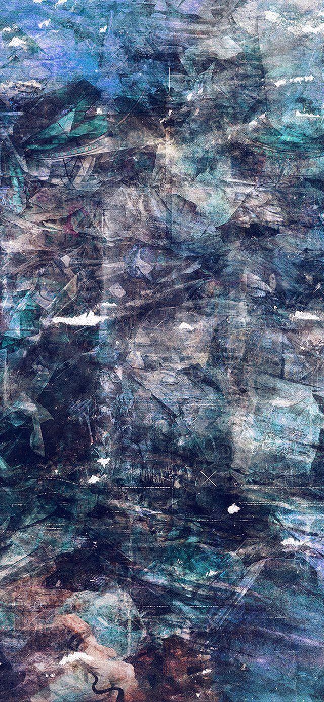 640x1385 Wonder Lust Art Illust Grunge Abstract Blue iPhone 11 Wallpaper Free Download