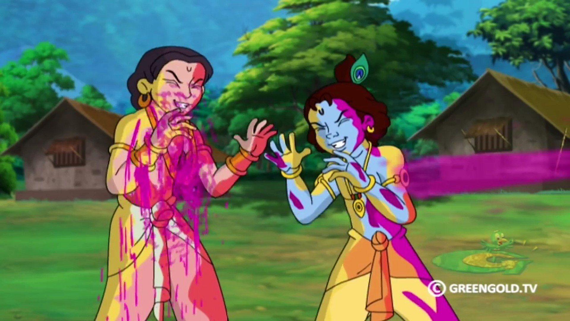 1920x1080 Baby Radha Krishna Cartoon Image