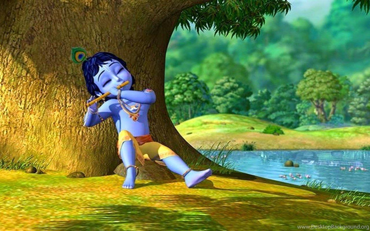 1280x800 Cartoon Krishna Wallpaper