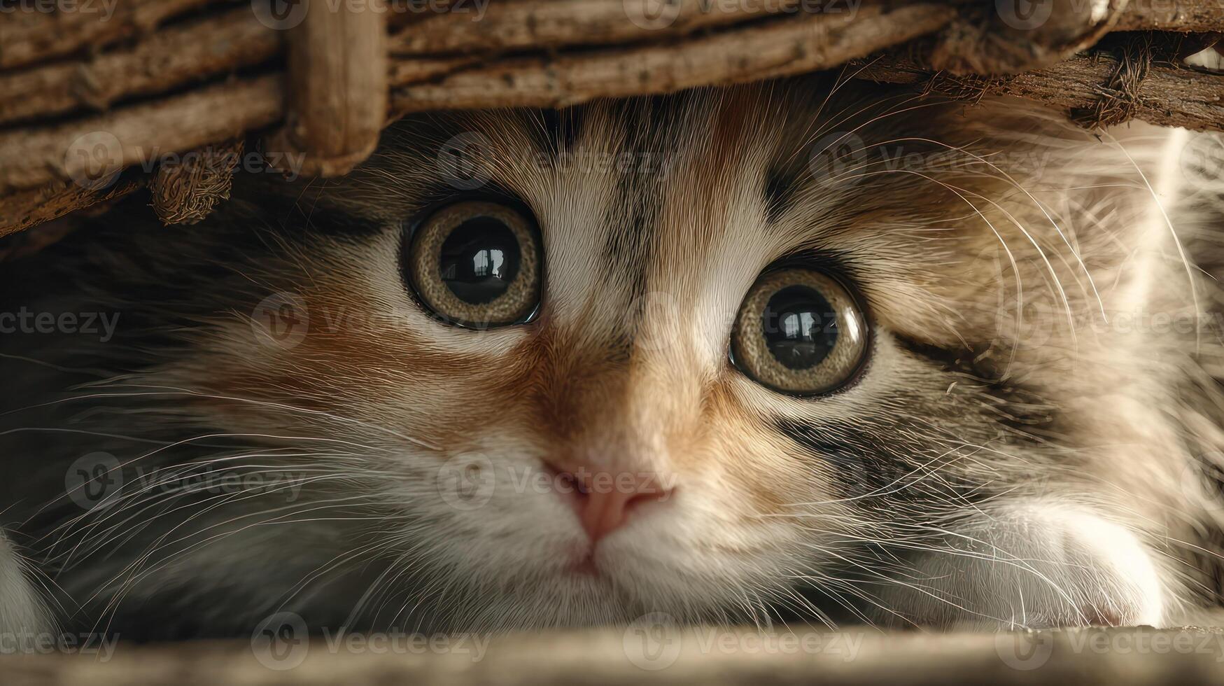 1749x980 Adorable Calico Kitten with a Silver Service Bell Close Up