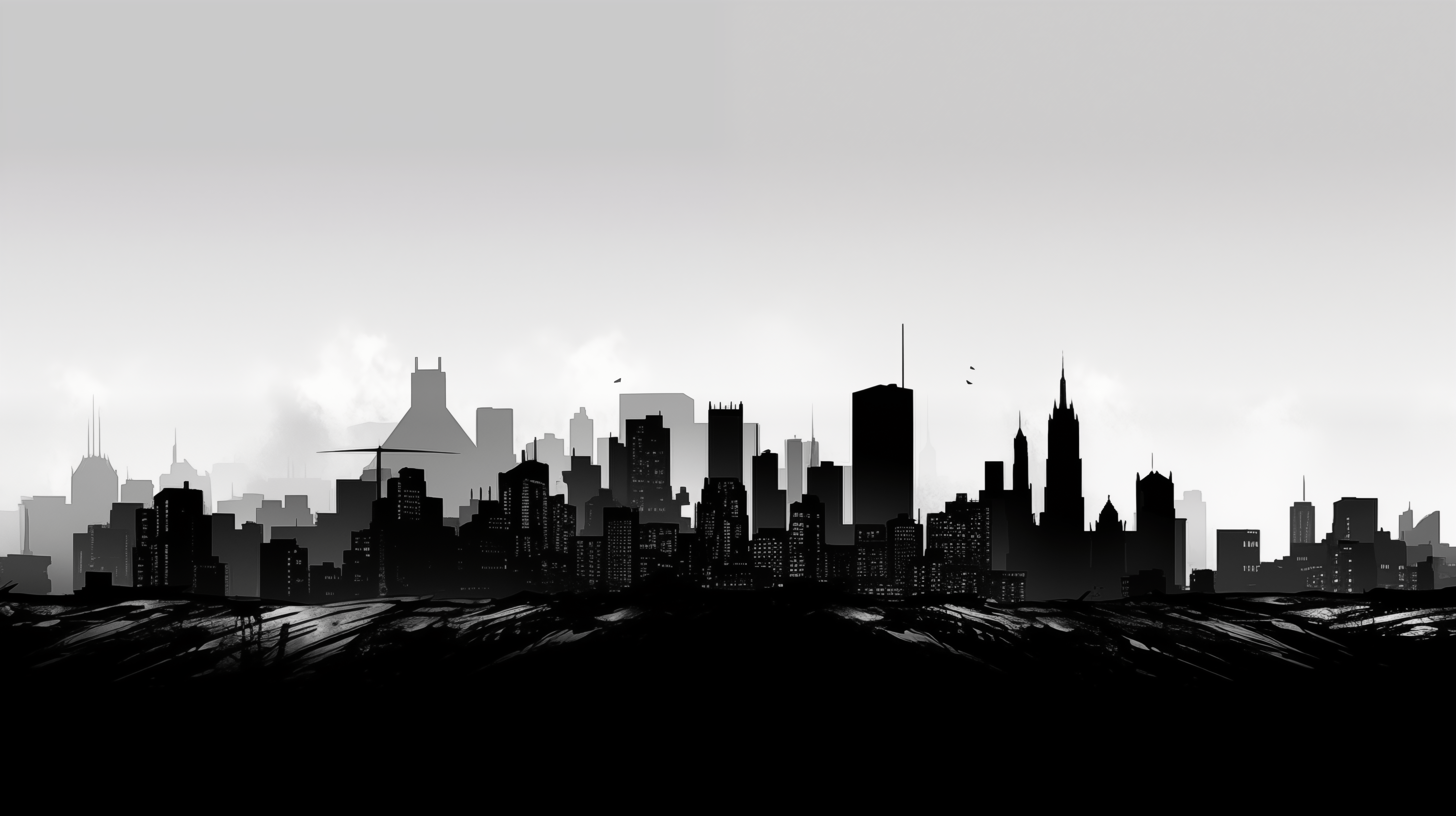 5824x3264 Monochrome Cityscape HD Wallpaper