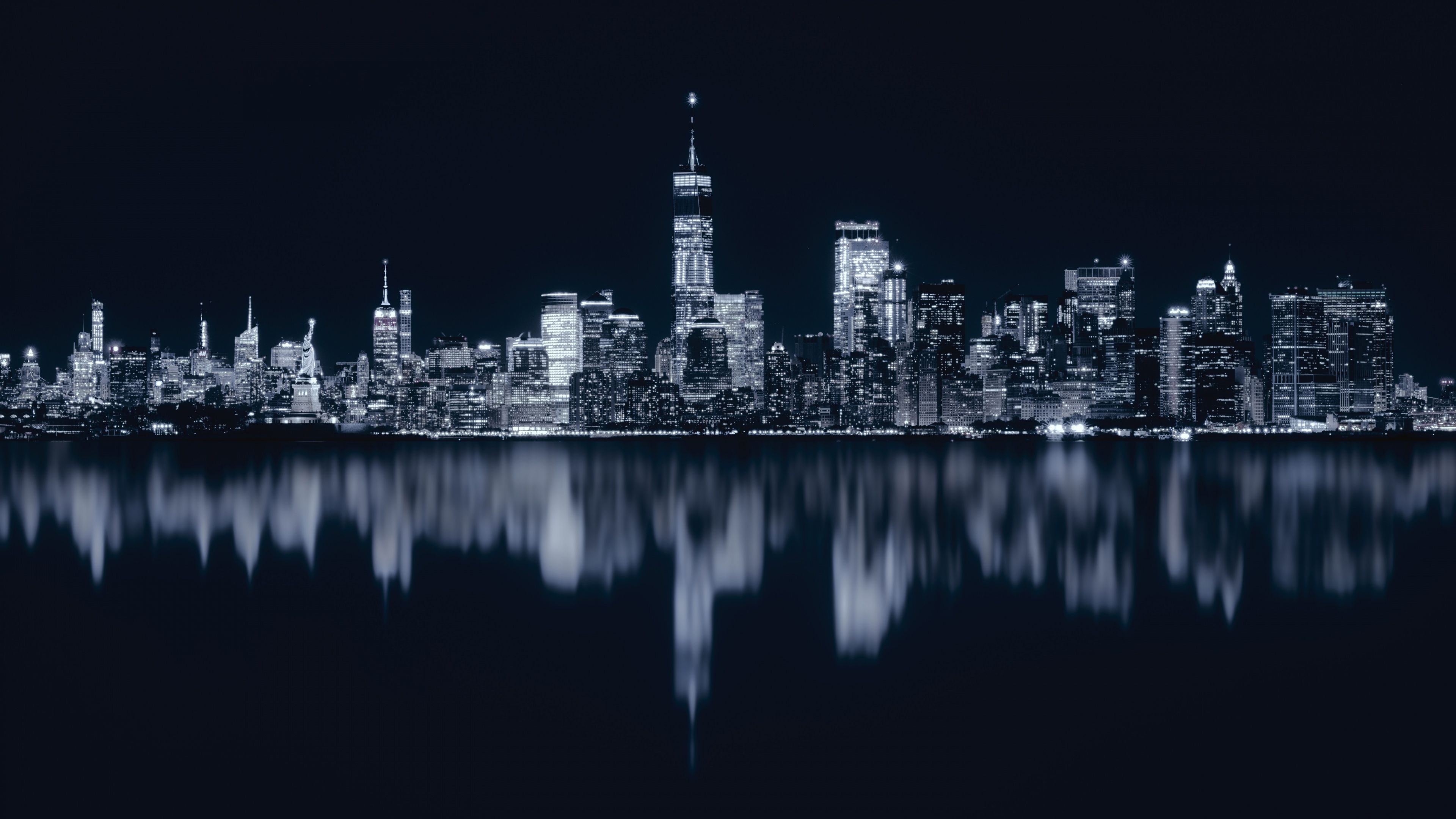 3840x2160 New York City Wallpaper 4K, Night, Cityscape, City lights