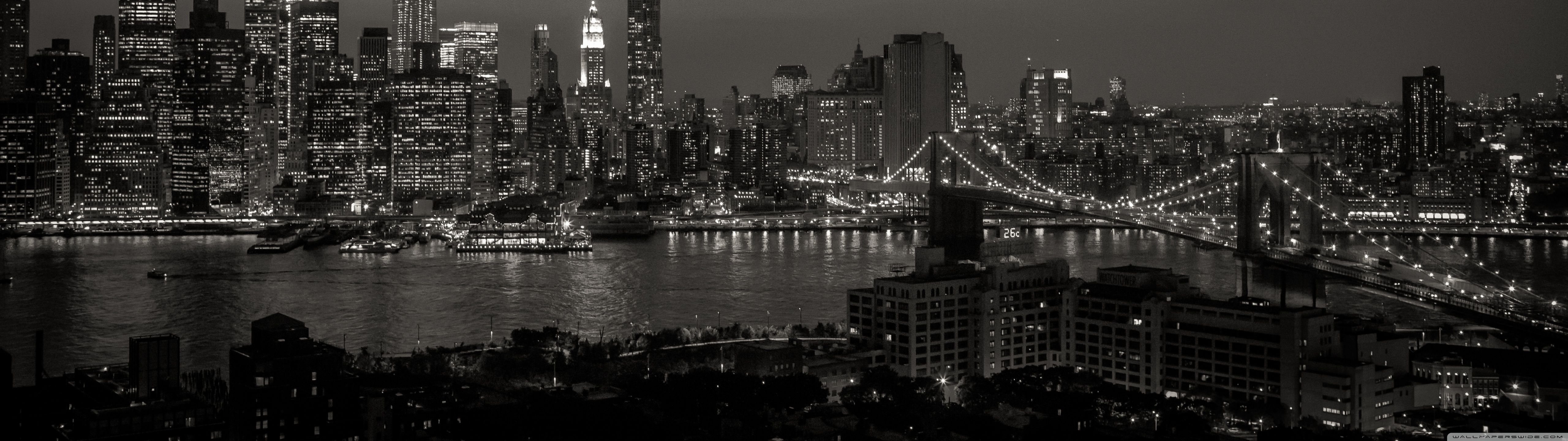 5120x1440 New York City Black and White 4K UHD Wallpaper for UltraHD Desktop and TV : Widescreen and UltraWide Display : Dual Monitor : Smartphone and Tablet Devices