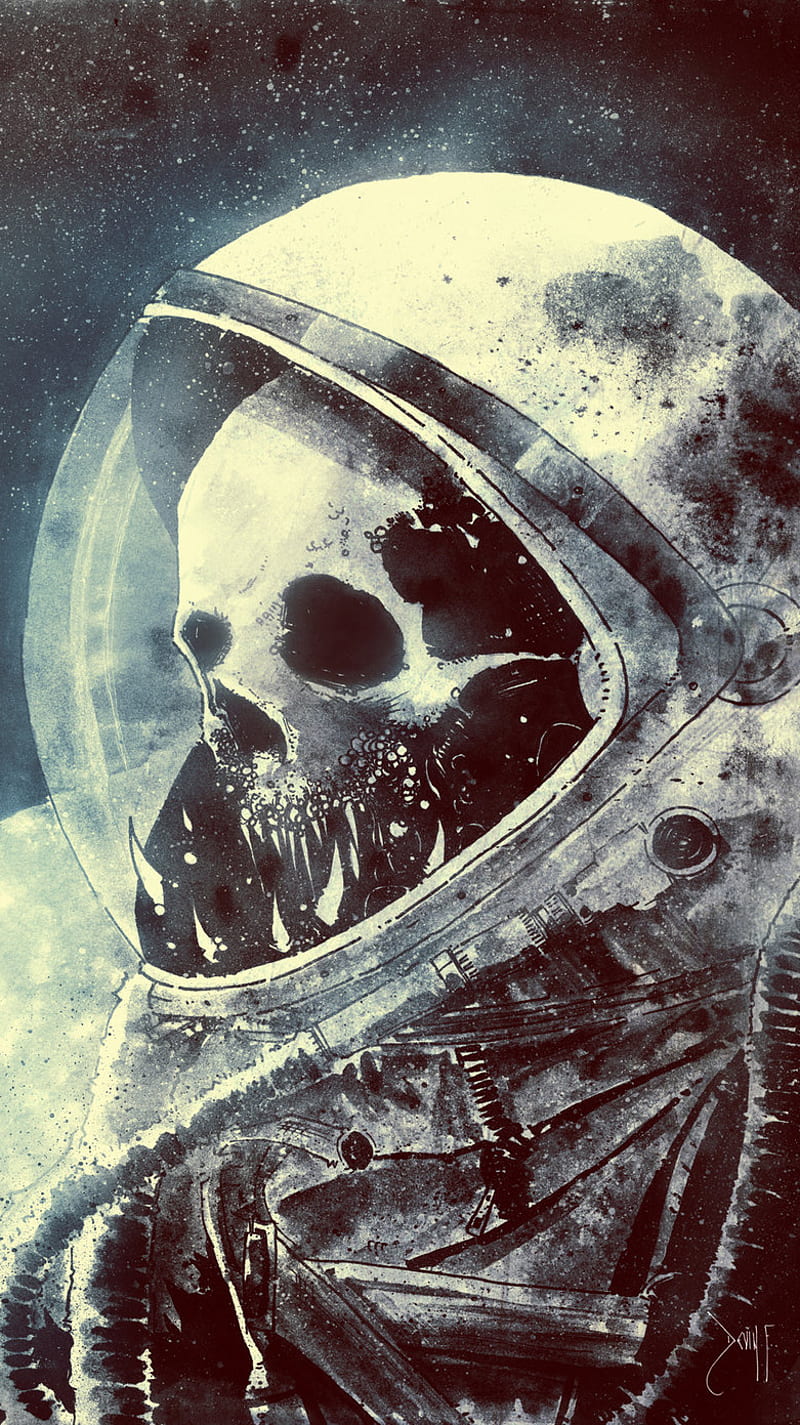 800x1425 Tragedy, astronaut, cool, skull, space, HD phone wallpaper