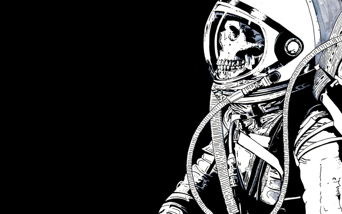 1440x900 skull, Skeleton, Astronaut, Black background Wallpaper HD / Desktop and Mobile Background