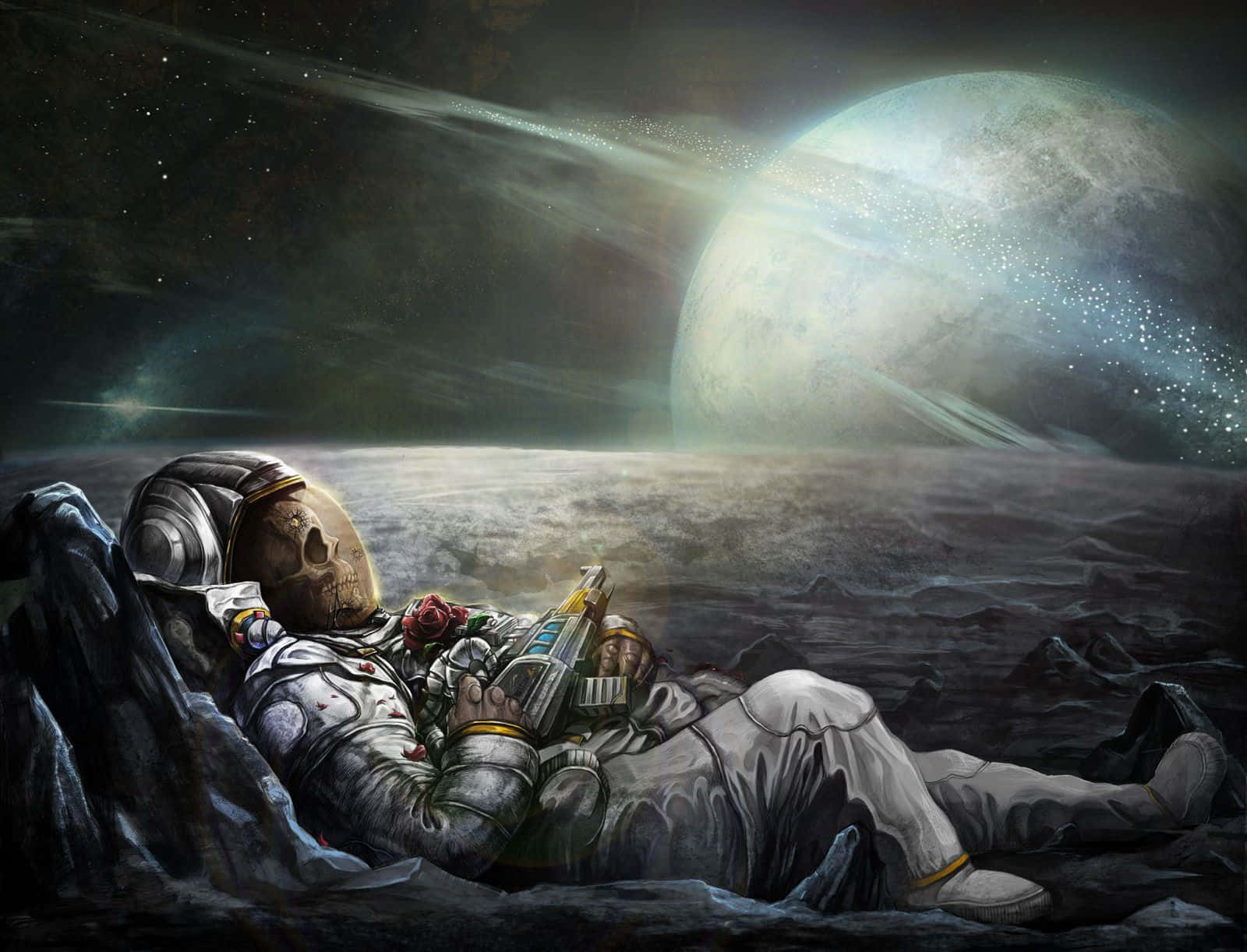 1600x1222 Skeleton Astronaut Wallpaper