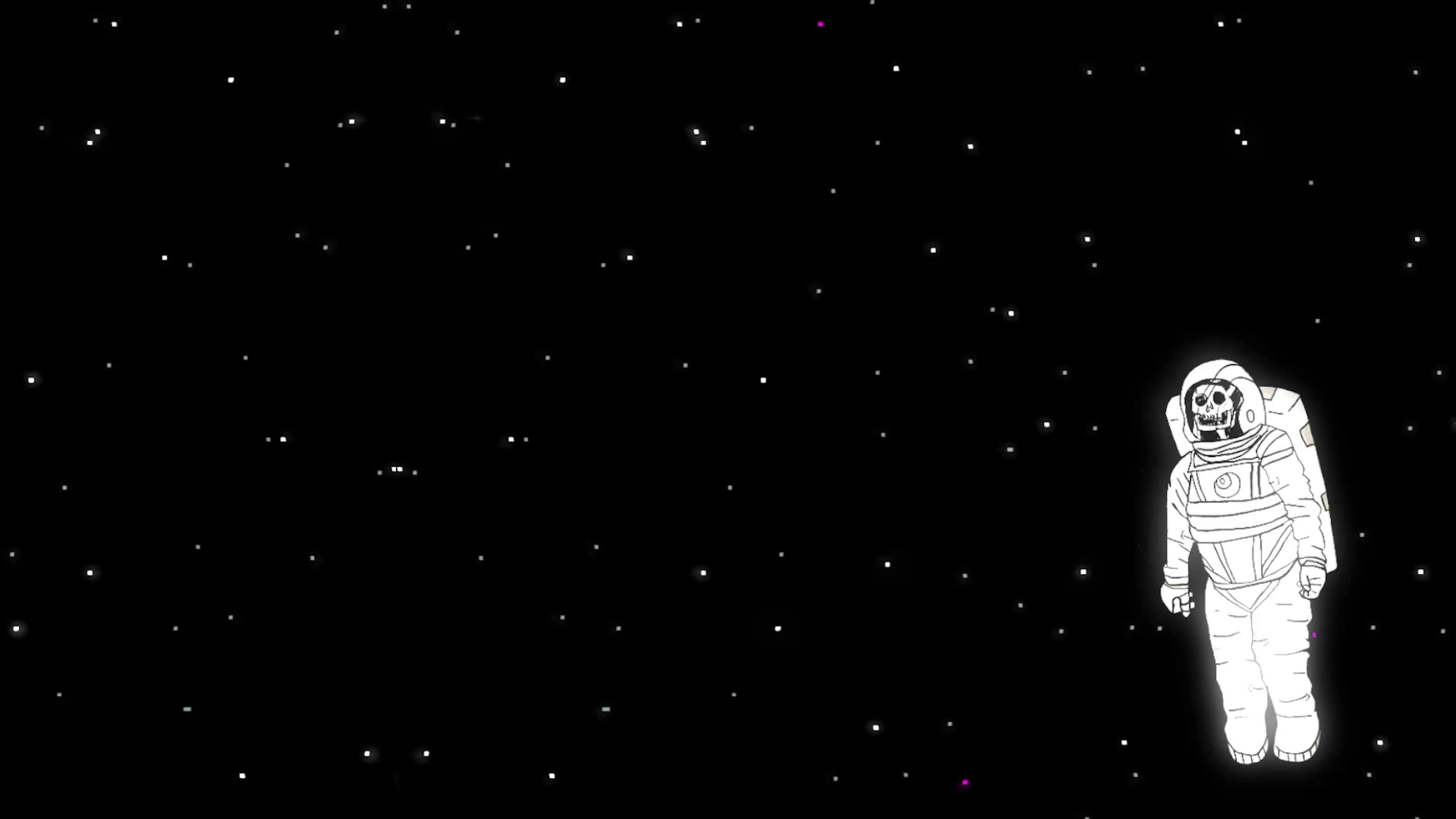 3840x2160 Astronaut Skeleton in Space Live Wallpaper