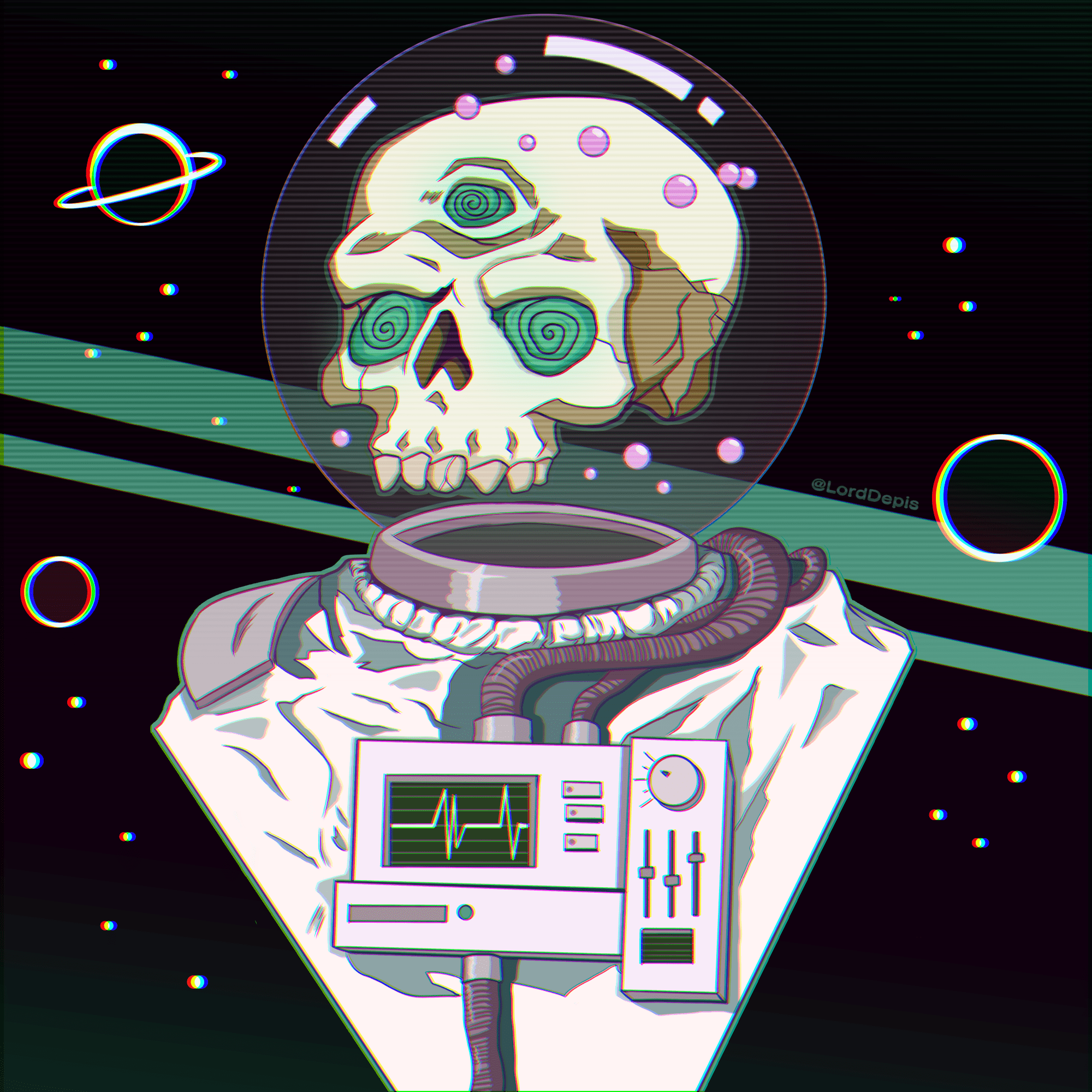 2000x2000 Space Skeleton, Digital, 2000 x 2000 px