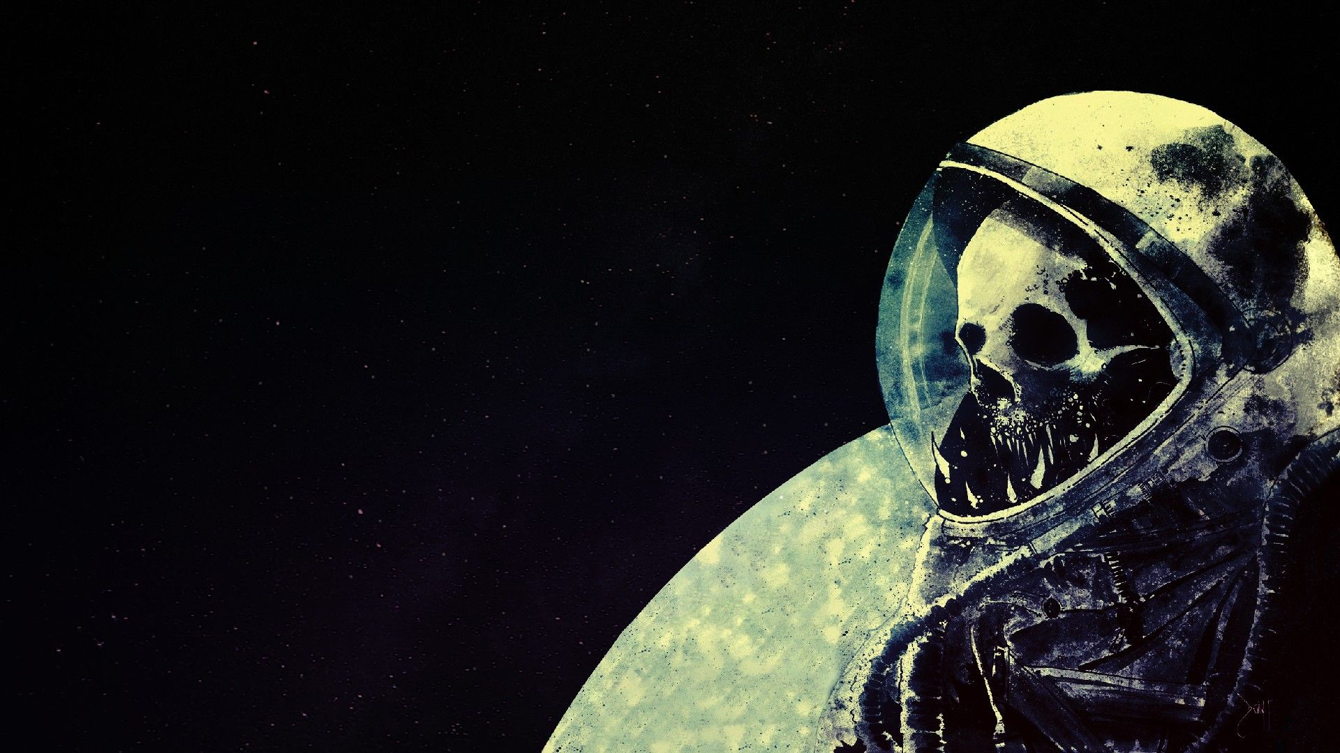 1920x1080 astronaut, Creepy, Fan art, Skull Wallpaper HD / Desktop and Mobile Background