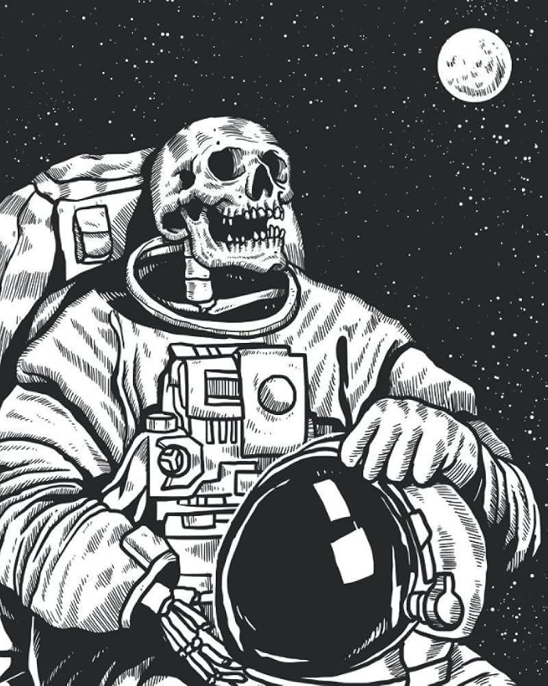 800x1000 Skeleton Astronaut Journal: A Lined Journal Notebook 8x10 (Skulls): Lucky Day Address Books & Journals: 9798455296468: Books