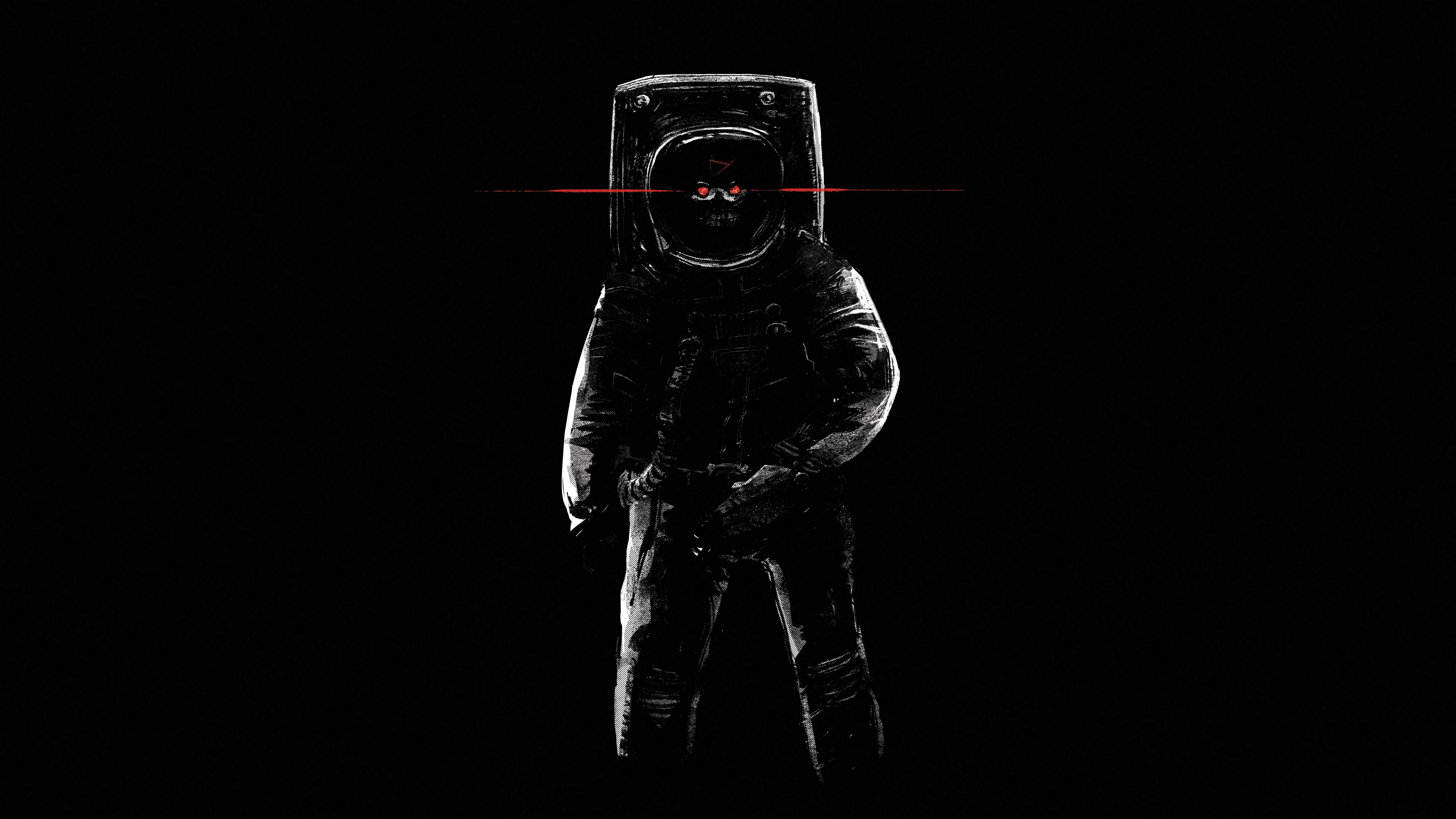 7680x4320 Astronaut Skull Skeleton 8K 4K Wallpaper HD