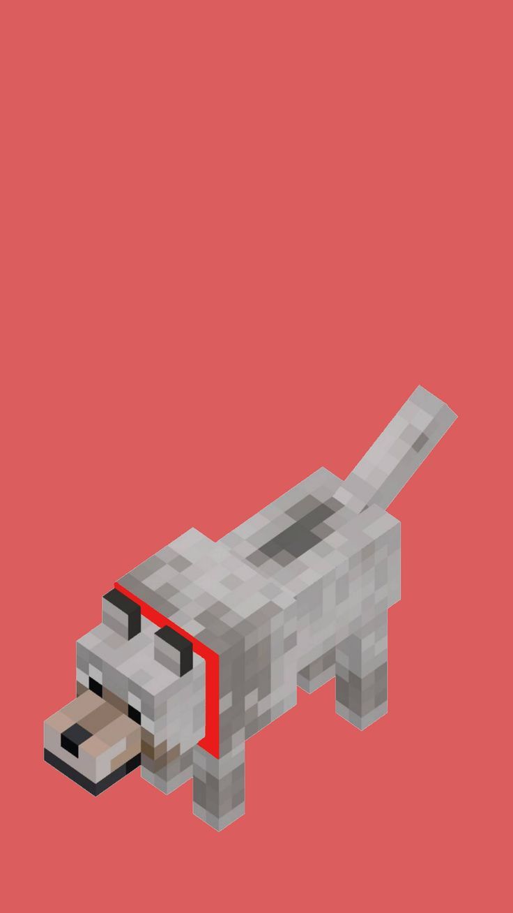 736x1308 red Minecraft dog wallpaper cute puppy gamer home screen