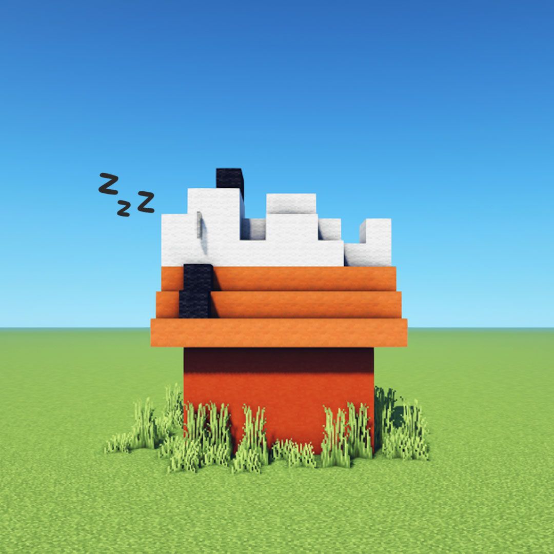 1080x1080 Minecraft Puppy Houses Snoopy Sleeping On Top Of His Dog House Phone Wallpaper R