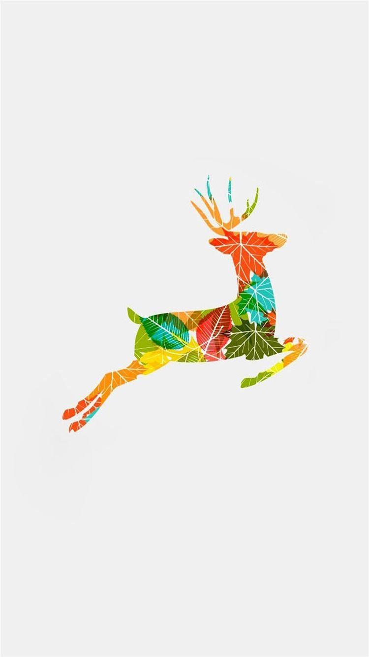 1080x1920 Colorful Reindeer Jump Illustration iPhone 8 Wallpaper Free Download