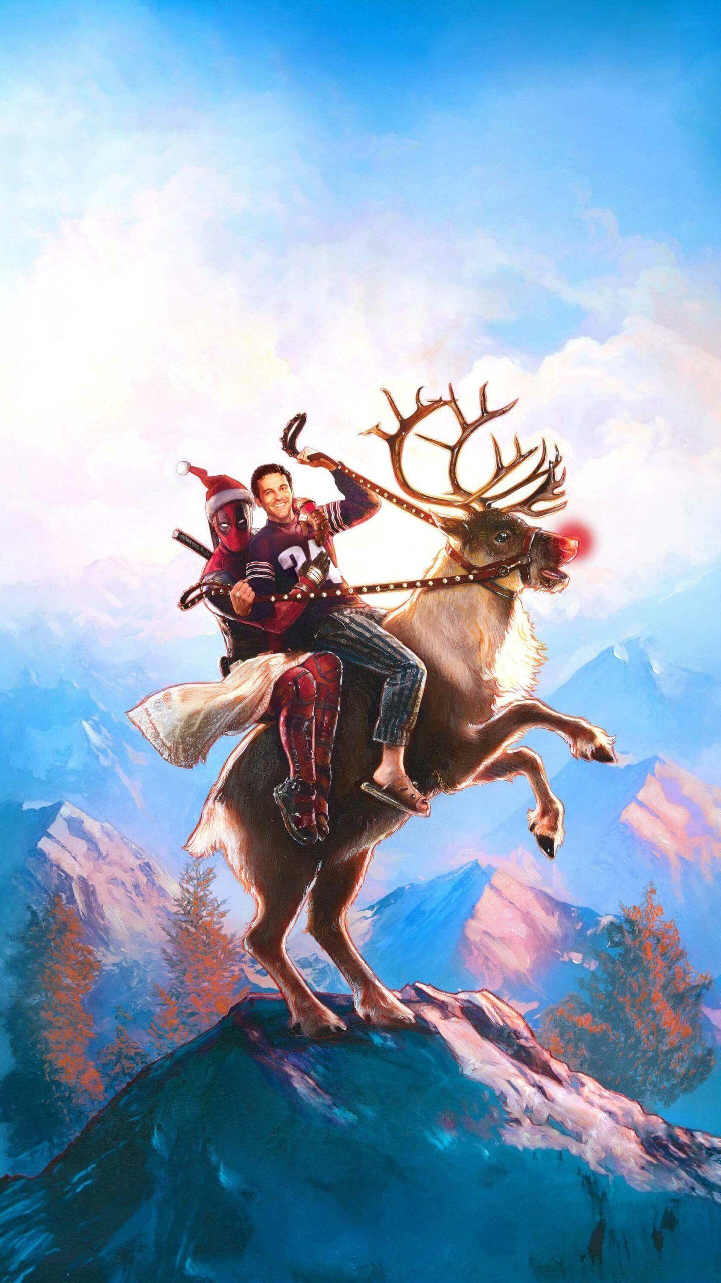 1440x2560 Deadpool Riding Reindeer Christmas Wallpaper. Deadpool wallpaper, Deadpool wallpaper iphone, Batman wallpaper