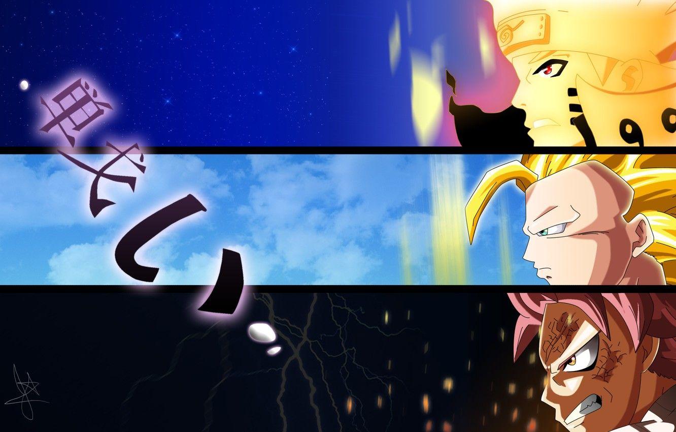 1332x850 Wallpaper Naruto, anime, crossover, manga, japanese, Fairy Tail, Dragon Ball, Naruto Shippden image for desktop, section сёнэн