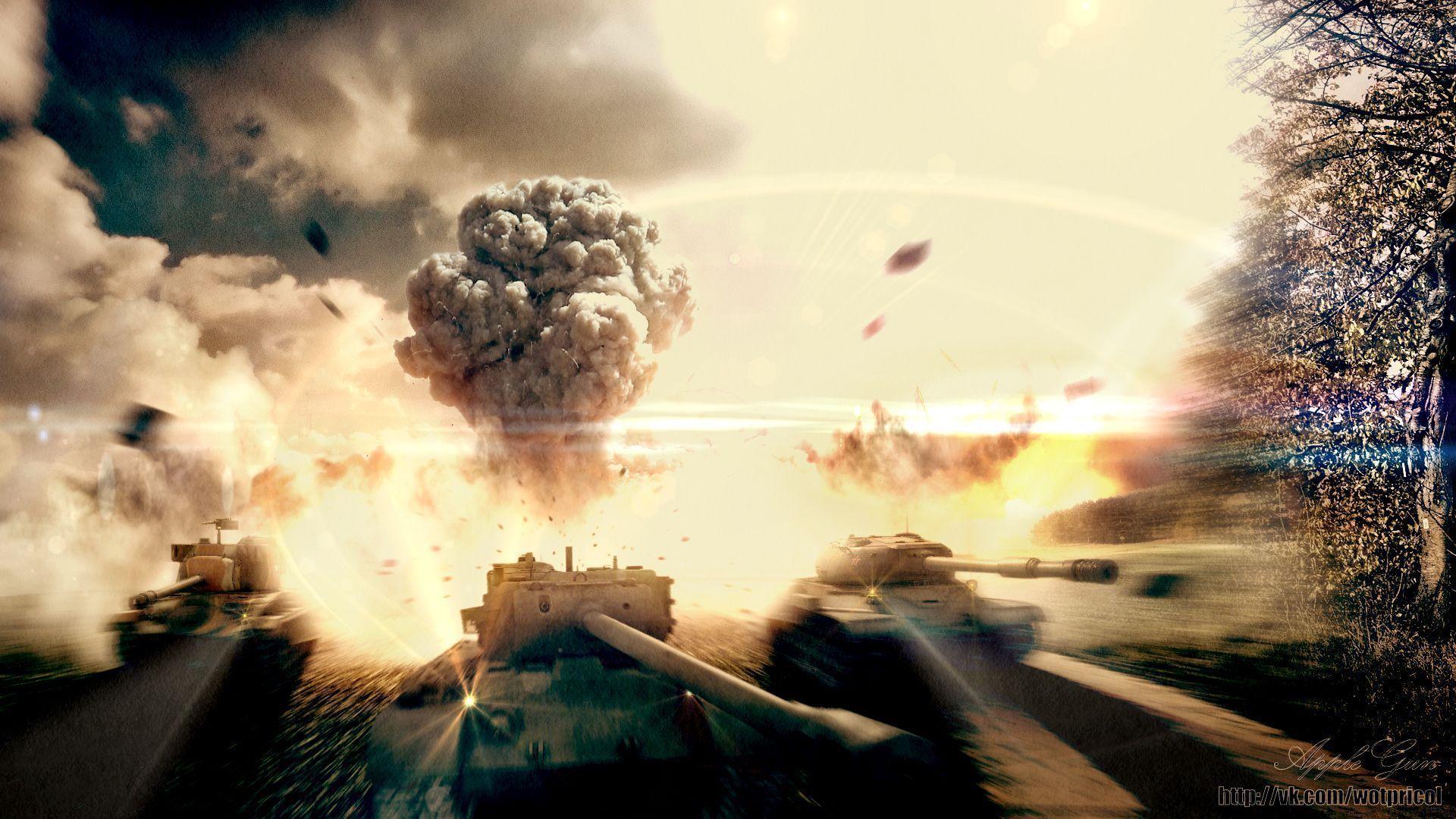 1920x1080 explosion, tanks, war, USA, game wallpaper hd, background, deskd