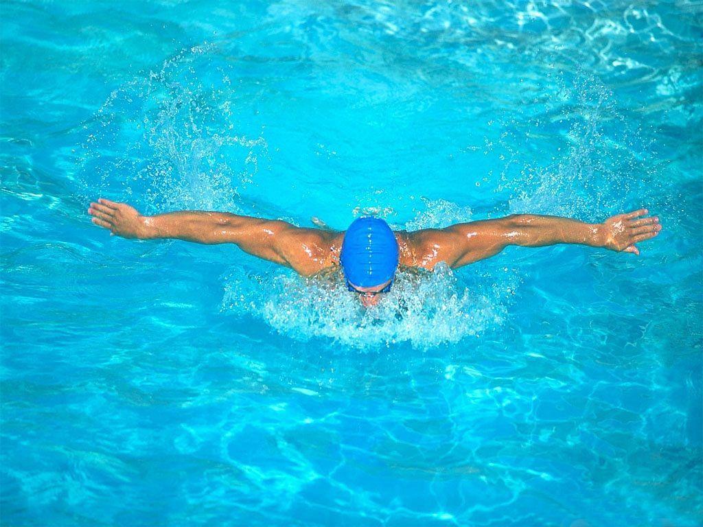 1024x768 Olympic Swimming Pool Underwater. Sky HD Wallpaper