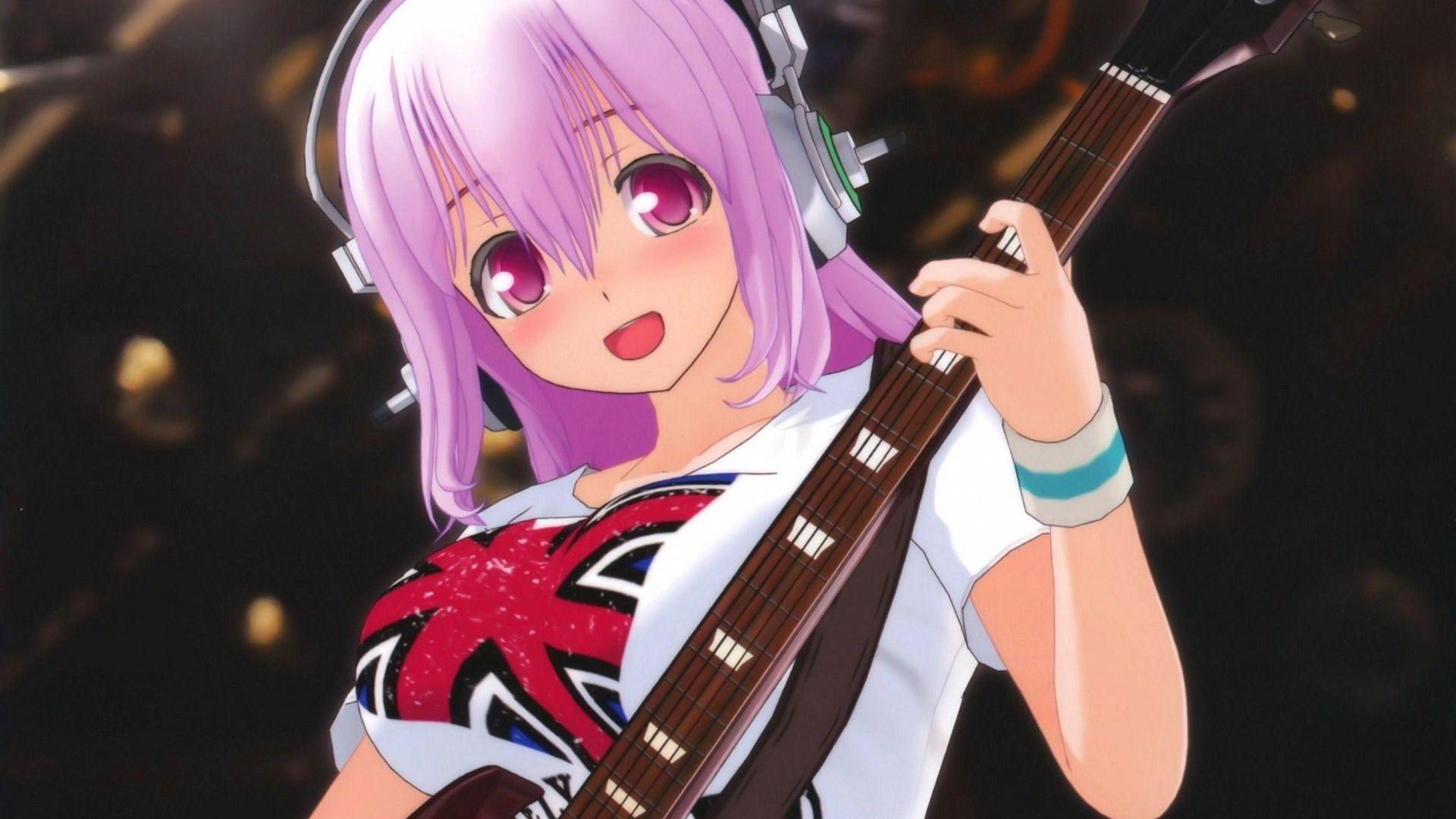 1920x1080 Super Sonico HD Anime Wallpaper - そ に 子 ギター