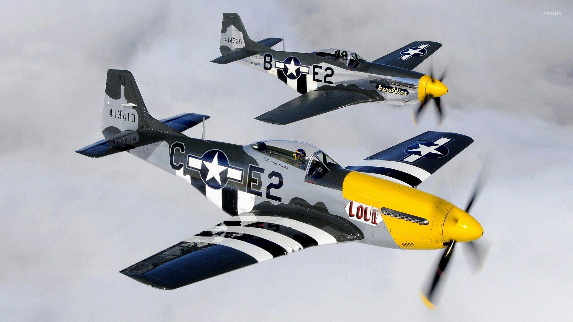 1920x1080 North American P 51 Mustang Flying In Tandem Wallpaper Wallpaper