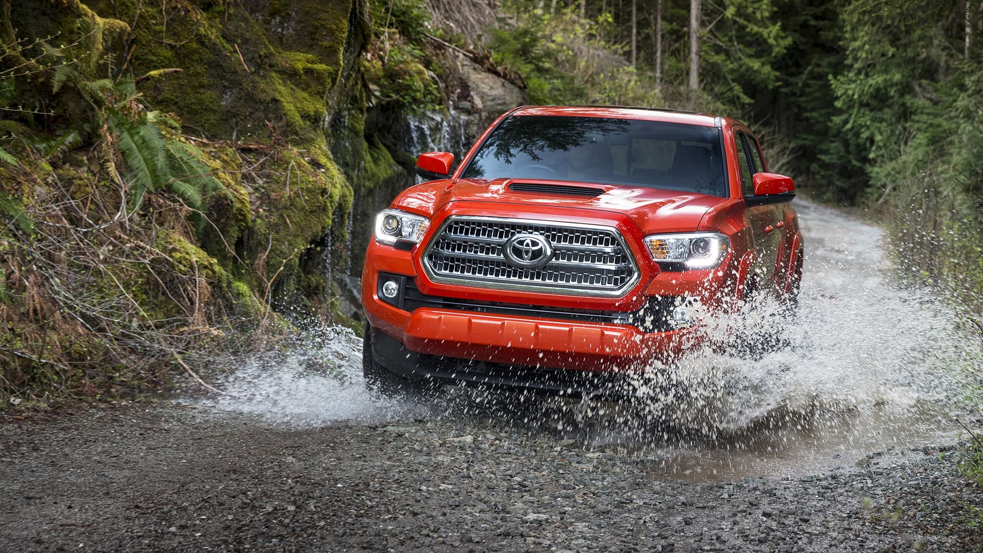 1920x1080 Red Truck Toyota Wallpaper