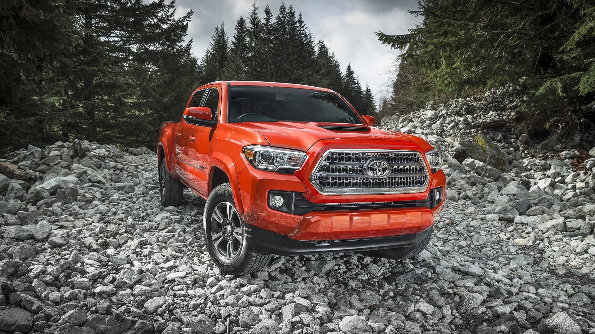 1920x1080 Red Truck Toyota Wallpaper