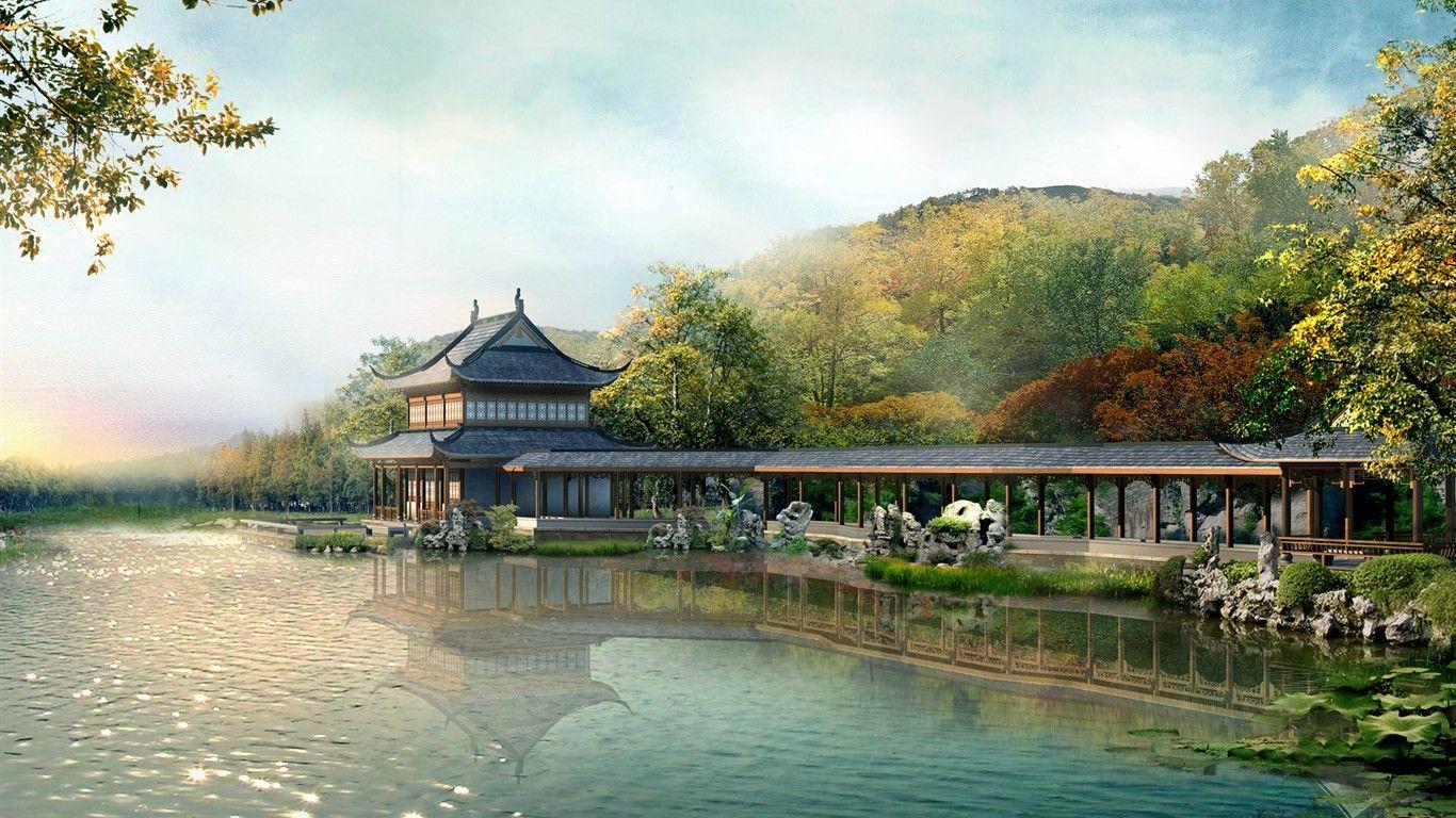 1366x768 Effect of HD landscape architecture wallpaper Wallpaper Download of HD landscape architecture wallpaper Wallpaper Wallpaper Site
